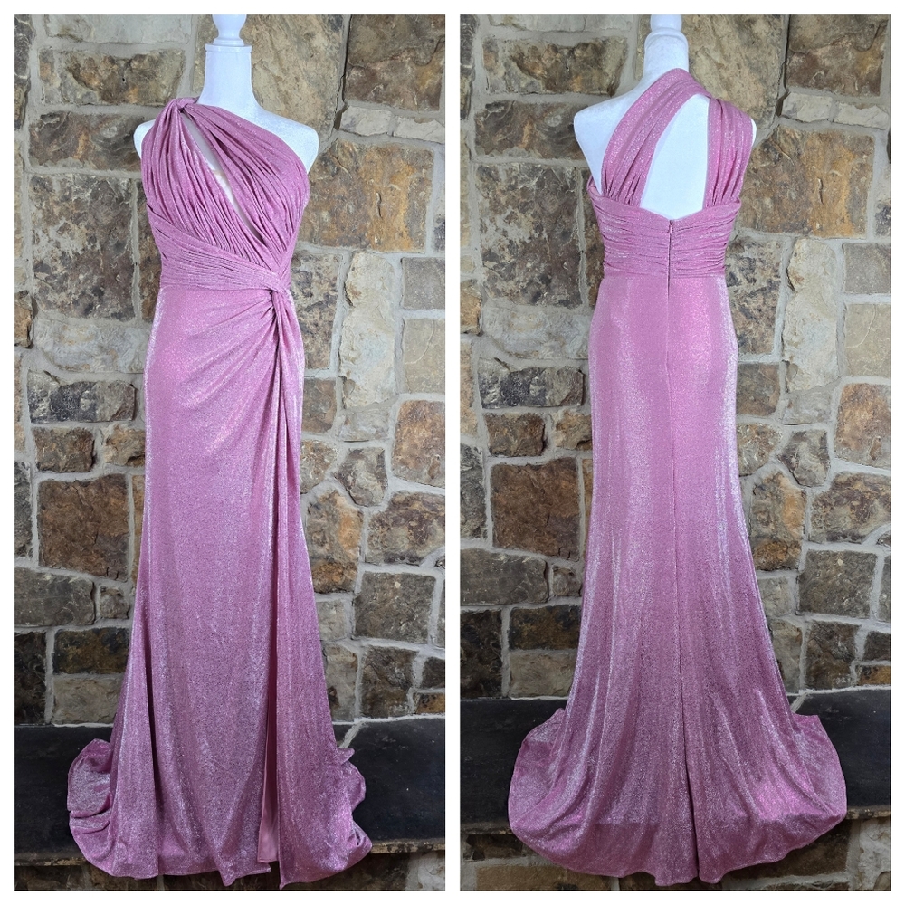 Rene Ruiz Sparkle Shimmer Glitter Maxi Dress Gown - Picture 2 of 11